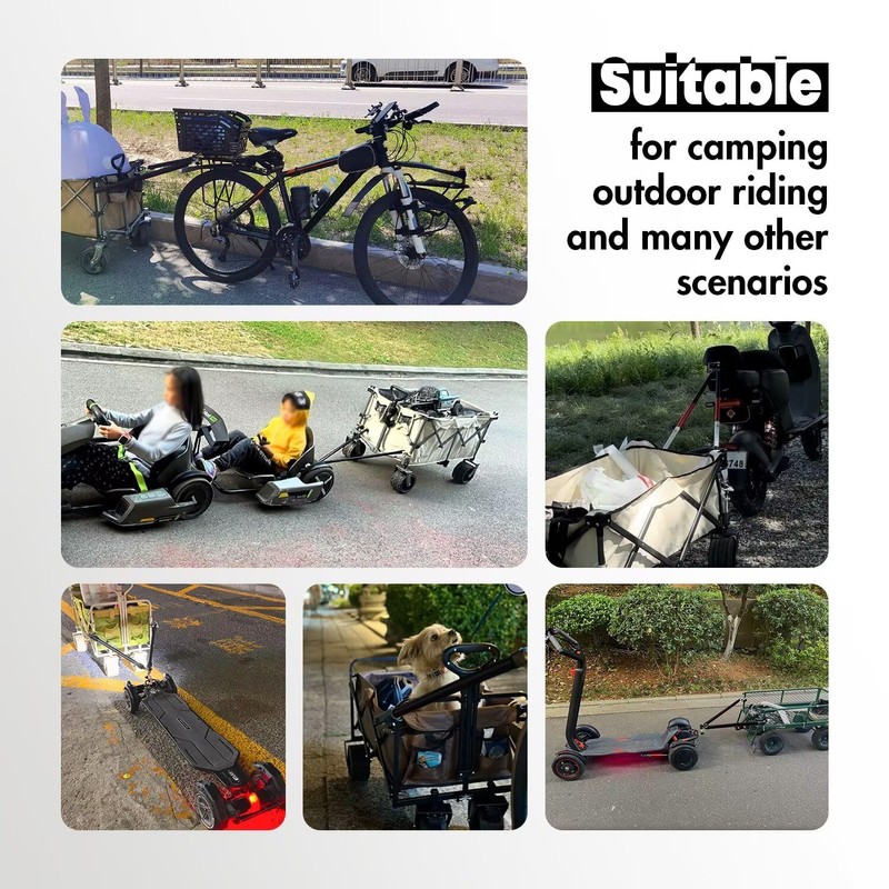 Bike Trailer Connector, Portable Folding Bicycle Trailer with Quick Release