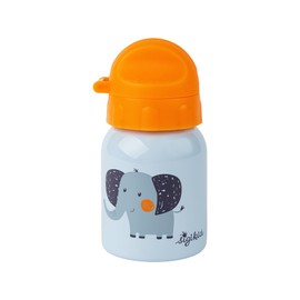 Sigikid 25374 Stainless Steel Drinking Bottle Elephant 250 ml Recommended for Children from 1 Year Old, Robust, Leak-Proof, Shatterproof