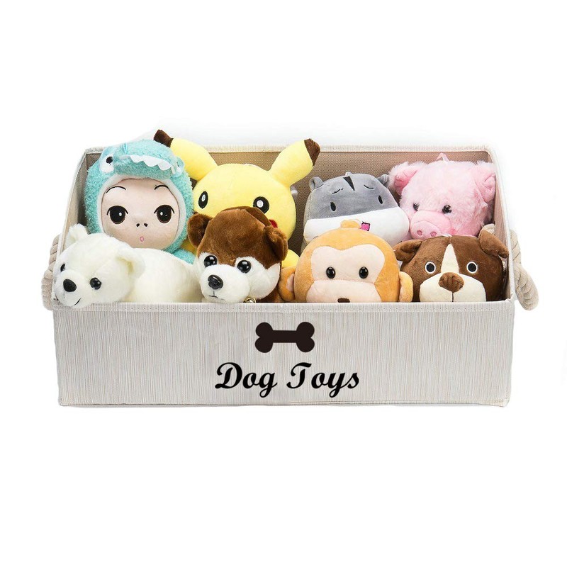 Geyecete Large Dog Toys Storage Bins - Foldable Fabric Trapezoid