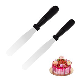 ADOFUN クリームヘラ パレットナイフ ケーキのナイフ ステンレス製 ケーキ 回転台 パンに塗る・すくう・混ぜる多功能スパチュラ ケーキデコレーション＆ベーキング用 調理器具 プロ仕様 キッチン用 ベーカリーとレストランに最適 (2個 / 27cm、32cm)
