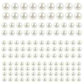 2800 Pcs Hair Pearls Stick On, 3/4/5/6mm Self Adhesive Pearl Stickers, Pearl Stickers for Crafts, White Hair Face Gems for Eye Nails Make up and DIY Decorations, Assorted Sizes