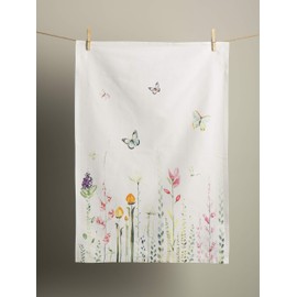 Maison d' Hermine Botanical Fresh 100% Cotton Set of 3 Multi-Purpose Kitchen Towels, Bar Hand Towels, Spring / Summer (50 cm x 70 cm)