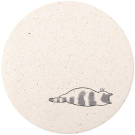 &NE NRS-116-UT Diatomaceous Earth Coaster Cat Pattern, Made in Japan