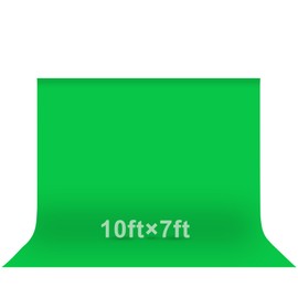 EMART Green Screen Photo Backdrop, 10x7 ft Photoshoot Backdrop Chroma Key Green Screen Polyester Cloth Fabric Curtain for Background Removal, Zoom Meeting, Photo Video Studio, Live Streaming