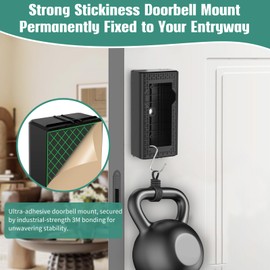 Adhesive Video Doorbell Mount,No-Drill Mounting Bracket Compatible with Video Doorbell 1/2/3/4//3 Plus/(2020 Release) and Blink Bracket Cover Holder for Home Apartment Office Room Renters