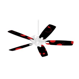 Lots of Dots Red on Black - Ceiling Fan Skin Kit fits most 42 inch fans (FAN and BLADES SOLD SEPARATELY)