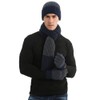 3 Piece Men's Beanie Hat Scarf and Touch Screen Gloves