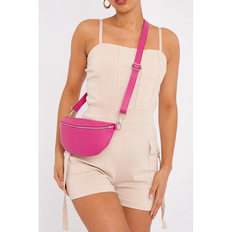 Women's Italian Genuine Leather Sling Bum Bag Style Crossbody Bag
