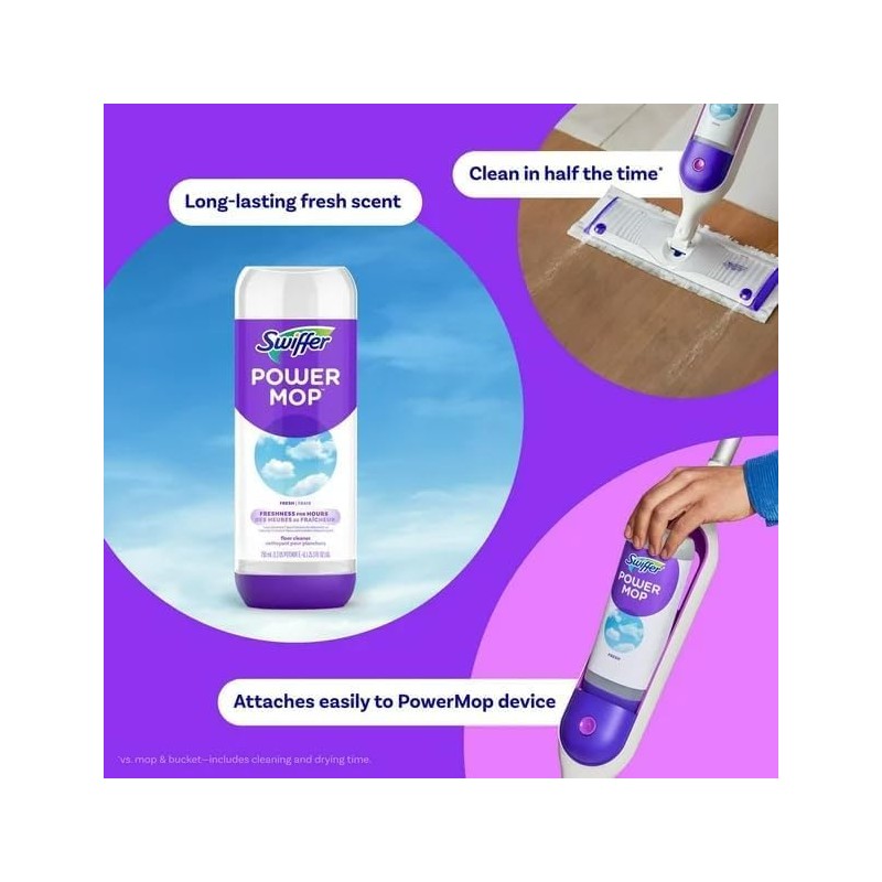 Swiffer 750ML Power Mop Cleaning Solution Fresh Scent