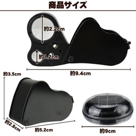Jewelry Magnifier Magnifier 30x 60x 2 Types of Lens with LED Light Compact Magnifier Folding Observation Portable