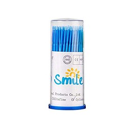 Easyinsmile Disposable 4 Color Micro Applicator Brushes Dental Brush,Brushes for Eyelash Extensions 100pcs/box (blue)
