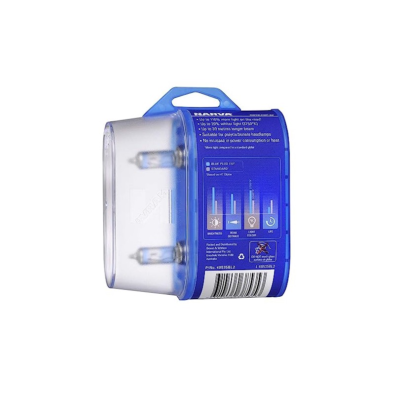 Narva H7 12V 55W Blue Plus 110 Halogen Headlight Globe