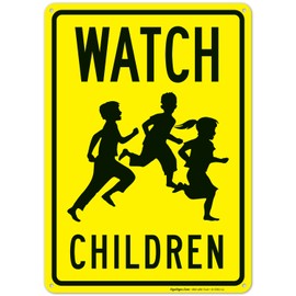 Sigo Signs, Watch Children Sign, Traffic Sign, 10x14 Inches, Rust Free .040 Aluminum, Fade Resistant, Made in USA