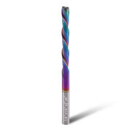 BFVV Extra Long Downcut Spiral Router Bit 1/4" Shank and Cutting Diameter, 2" CL, 4" OVL with DLC Coating - Solid Carbide CNC Bits End Mill for Wood Carving,Slotting, Engraving, Carving