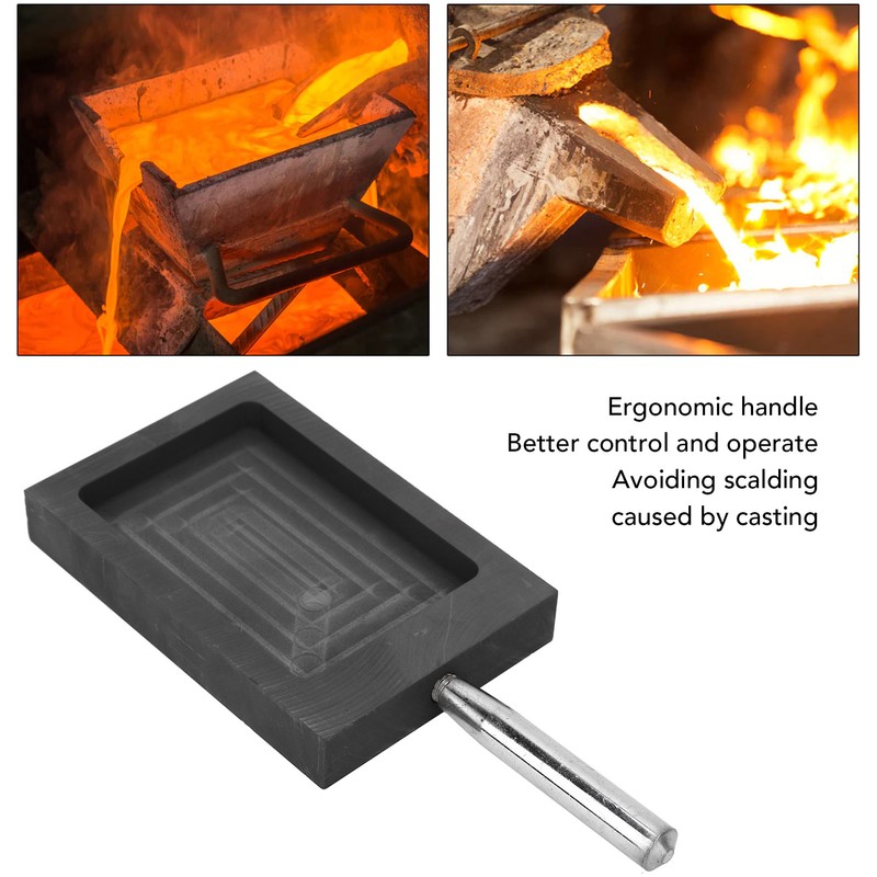 Graphite Casting Mold Metal Ingot Mold Crucible with Handle for