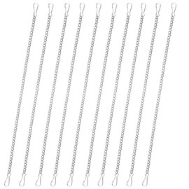 MBAIYO 10 Pcs 20 Inch Stained Glass Window Hanging Chain, Stainless Steel Picture Hanging Chain with Hooks Stained Glass Window and Outdoor Decorative Chains for Suncatcher Outdoor Gardens Walls Kitch