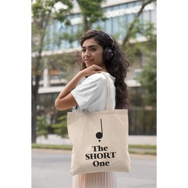 Make Your Mark Design The Short One Staccato Witty Reusable Tote Bag For A Keyboard Player, Pianist, Musician, Music Producer, Artist, Songwriter, Composer, Men, And Women