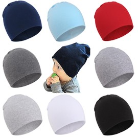 DRESHOW BQUBO 8 Pack Unisex Baby Beanie Hat Infant Baby Soft Cute Knit Cap Nursery Beanie