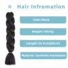 Jooceebaby Synthetic Hair for Braiding, Easy Braid, Pre-Stretched Natural Black