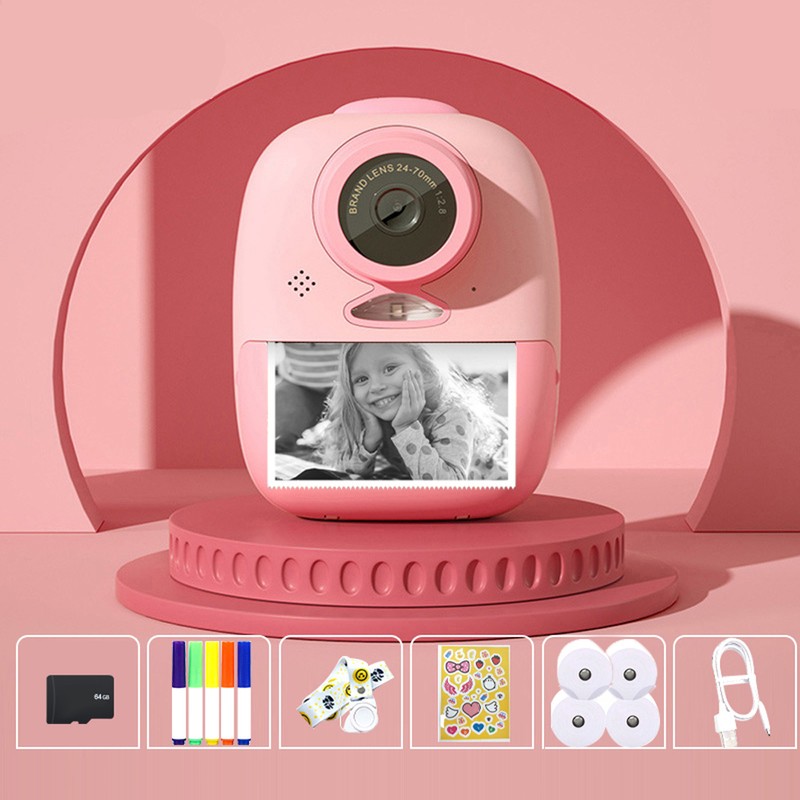 Instant Print Camera for Kids 1080P Resolution Portable Inkless Thermal