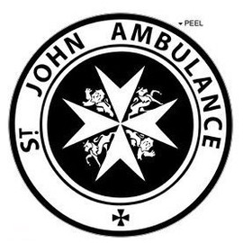 St John Ambulance - Circle - Black - Window Bumper Locker Sticker