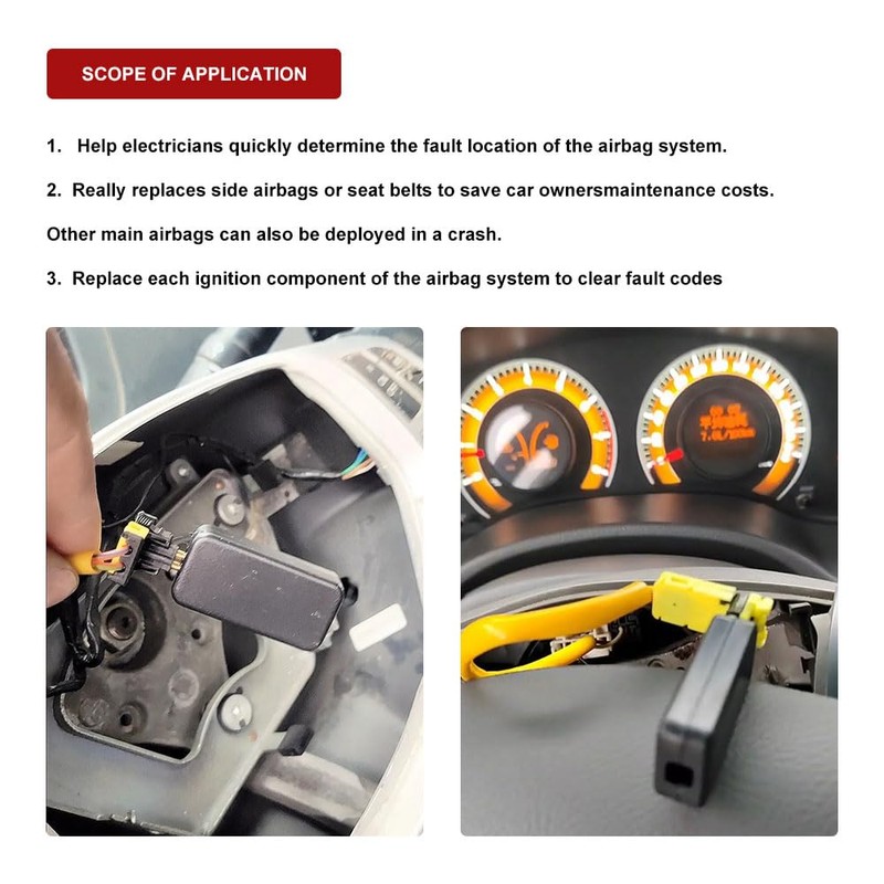 RGOAANC 4PCS Car SRS Airbag Simulator Tester, ABS Vehicle Airbag
