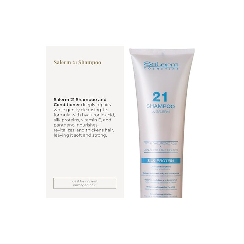 Salerm Shampoo Reparador para Cabello Seco y Dañado 300 ml