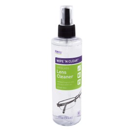Flents Wipe 'N Clear Eyeglass Optics Lens, Screen and Camera Cleaner Spray Bottle, Streak-Free, Clear, 8 fl oz (236 ml)