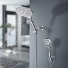 Dual 7.5" Rotatable Shower Head with Handheld Combo, 9 Spray