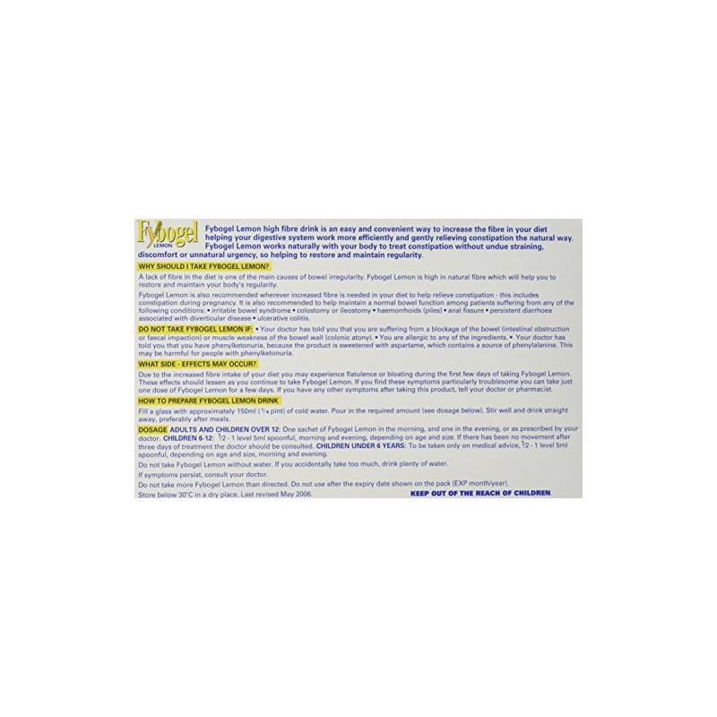 Fybogel Fybogel Lemon (Natural Fibre Drink 30 Sachets)