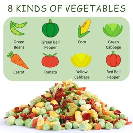 Dried Ramen Toppings, Dehydrated Vegetables, 8 Kinds of Freeze Dried Veggies, No Gluten & No Allergen, for Cooking, Camping, Emergency Supply, Ideal for Gift, 7.4 oz