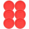 Pyrex 7202-PC Red 1 Cup Round Storage Lids 4 Pack