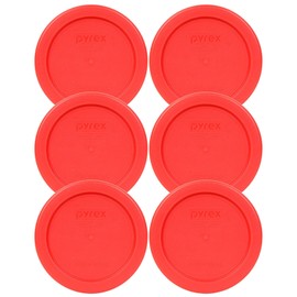 Pyrex 7202-PC Red 1 Cup Round Storage Lids 4 Pack
