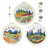 cukol cukol 3pcs Embroidery Kit, Easy Flower Grass Plant Hand