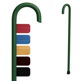 Cane Masters Handmade Wooden Classic American Walking Cane | Highly Durable American Hickory Wood Walking Cane | Ergonomic Handle and Body Grip, Anti-Slip Rubber Tip Wood (Green, 33")