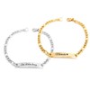 aplusashop ID Figaro Girl's Friendship Bracelet with Engraving in Gold