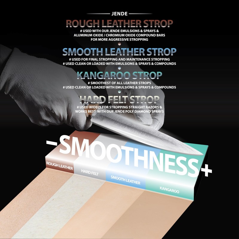 Jende Rough Cow Leather Strop 2"x6"