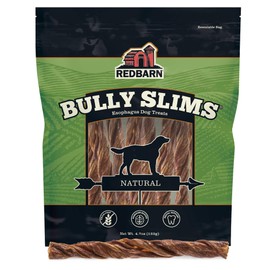 Redbarn Bully Slims Esophagus Dog Treats – 4.7 oz Bag – Single Protein Made with Natural Beef Esophagus, Slow-Roasted for Maximum Flavor – No Rawhide, Highly Digestible Chew, Gluten-Free