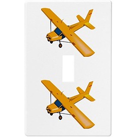Yellow Airplane Wallplate Switch Plate Cover (1 Gang - Single)