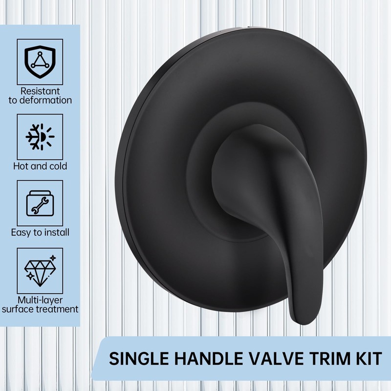 Matte Black Shower Trim Kit Shower Lever Handle for Moen