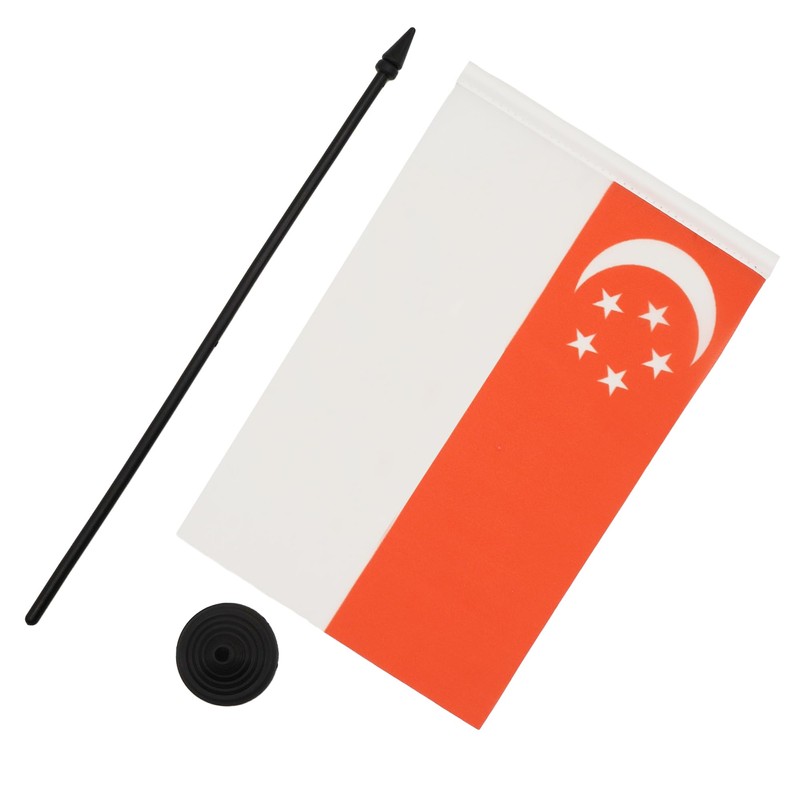 Singapore Table Flag 5'' x 8'' - Singaporean Desk Flag
