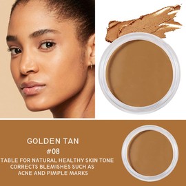 Kaely Cream Pot Concealer Full Coverage Makeup Set, Under Eye Brightener Color Correcting Concealer for Dark Circles, Waterproof Foundation Palette with Brush, Eye Ring Corrector de ojeras, 04