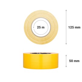 GRIP Eventbasics Fabric Tape, Yellow, 50 mm x 25 m, Coloured Gaffa Tape GT 571, Very High Adhesion, Professional Fabric Tape for Marking, Crafts, Attaching, Repairing and much more. Indoor and Outdoor