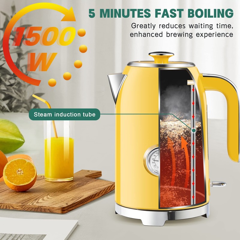 SUSTEAS Electric Kettle - 57oz Hot Tea Kettle Water Boiler