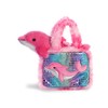 Aurora World Pet Carrier Plush Toy Animal, Fancy Pals Dolphin,