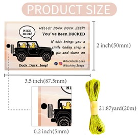 CREATCABIN 50Pcs You've Been Ducked Cards Duck Tags Card Duck Duck Jeep Tags Ducking DIY Jeep Duck Card with Hole Twine for Rubber Duck Jeeps Car Jeeps Decoration Gifts 3.5x2Inch-Nice Ride