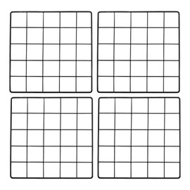 PATIKIL 10x10 Inch Wall Grid Panel, 4 Pcs Metal Wire Photo Wall Decorative Grid for Photo Display Hanging Picture Memo Home Decorations, Black
