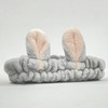 Gray Microfiber Rabbit Ear Headband for Face Washing Gray 3ea