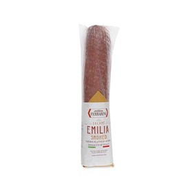 Ferrarini, Smoked Italian Salami, Emilia, Dry Cured, Premium Italian Brand. Italian salami made in Italy. Milk Free, Non-GMO. (5 lb approx)