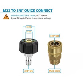 Crozgan M22-14 Pressure Washer Adapter Set 3/8 Quick Connect Swivel Accessories Adaptors Washer Adapter Kit Universal Quick Connect Set for High Pressure Cleaning Water Gun Parts Replacement